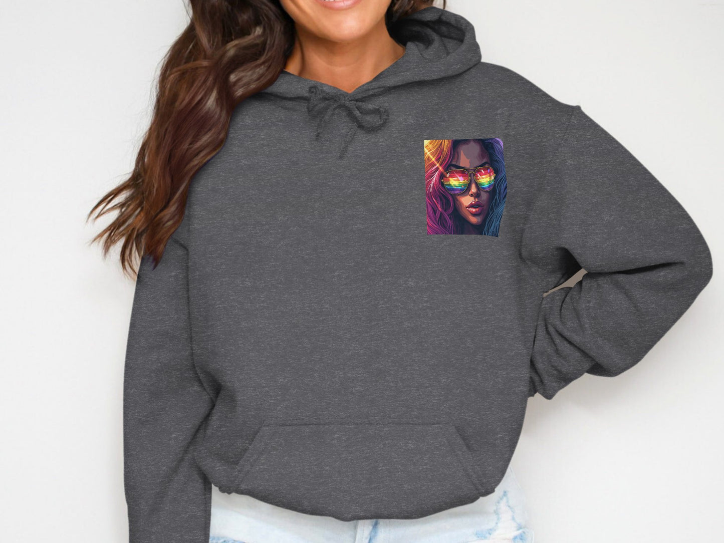Colorful Sunglasses Woman Art Hoodie Clothing product type