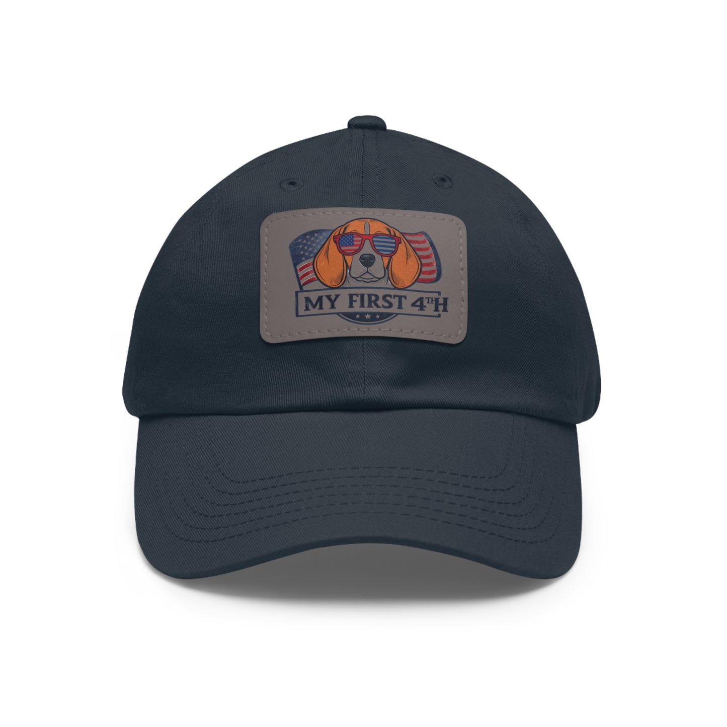 4th of July Dad Hat with Leather Patch (Rectangle)