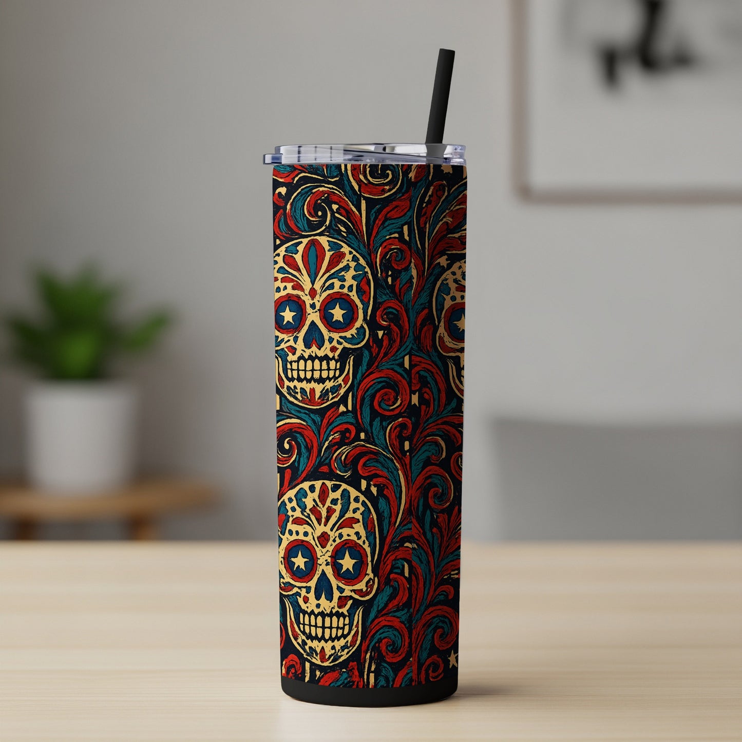 Colorful Sugar Skull Design Insulated Tumbler product