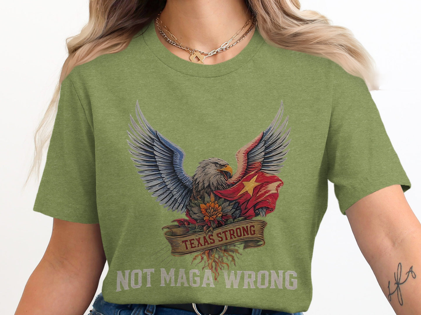 Texas Strong Not Maga Wrong Printed T-shirt product