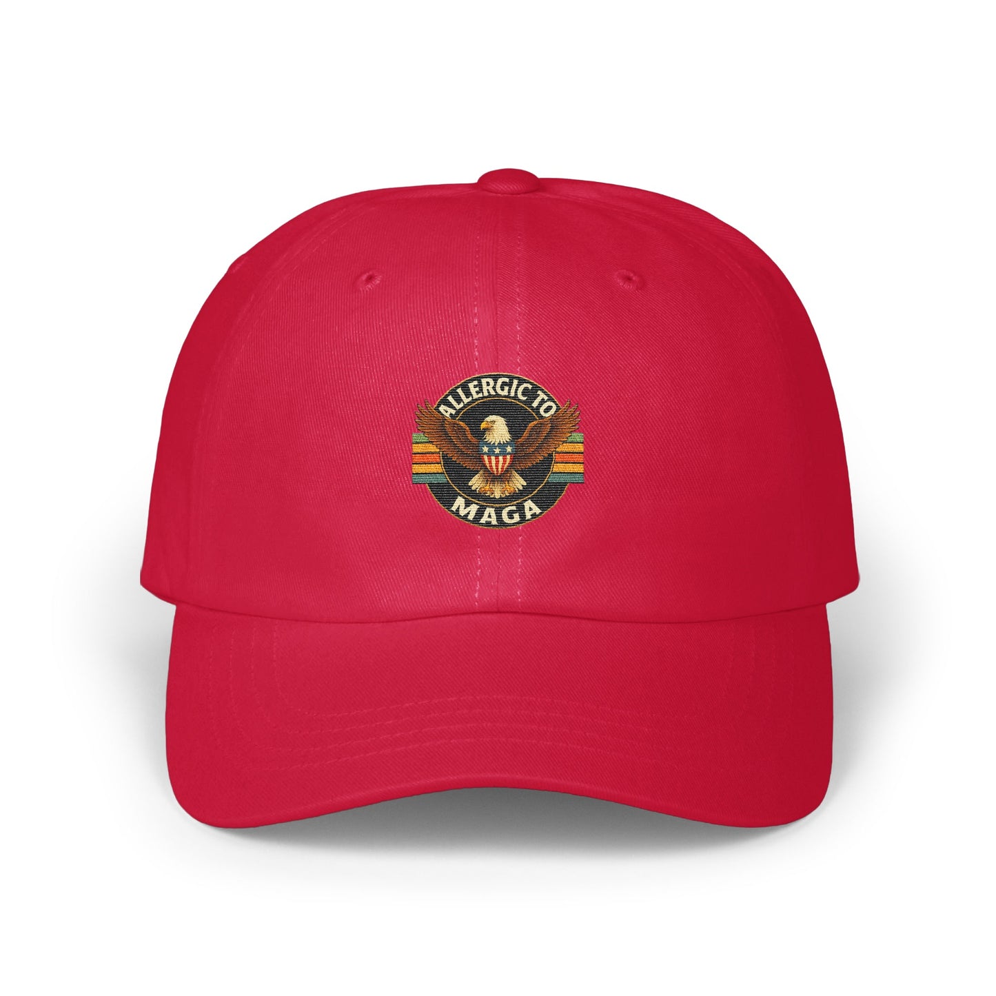 Allergic To MAGA Embroidered Red Baseball Cap product type