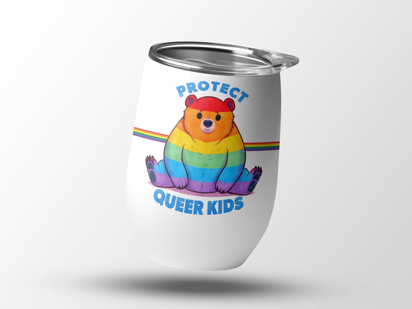 Protect Queer Kids Rainbow Bear Tumbler product