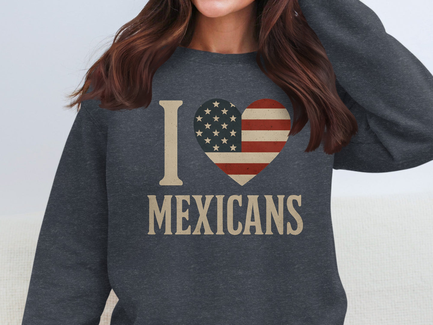 I Love Mexicans American Flag Heart Design product type
