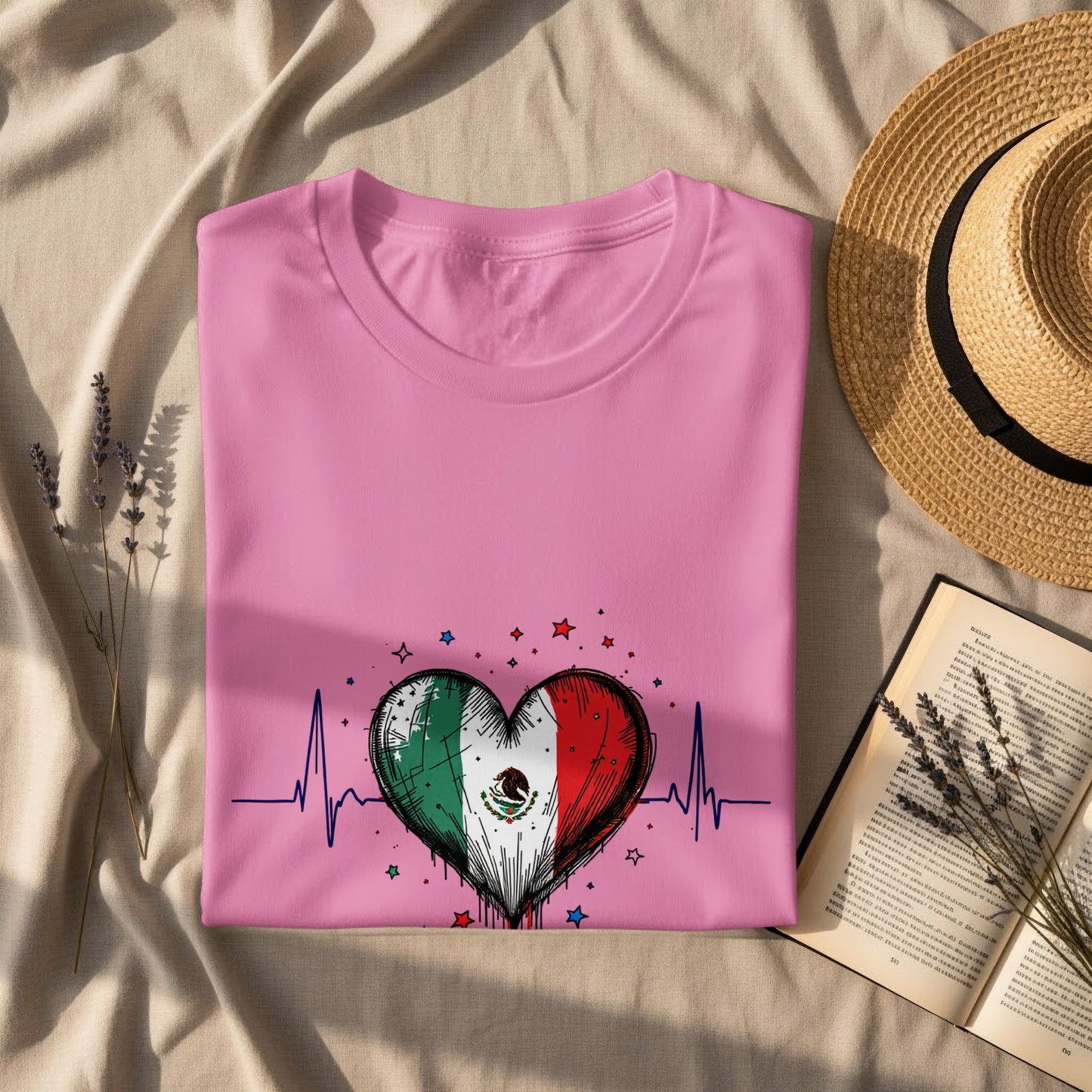 Mexican Heartbeat Pride Graphic Print T-shirt product
