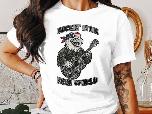 Rockin' in the Free World Eagle Musician T-Shirt product type
