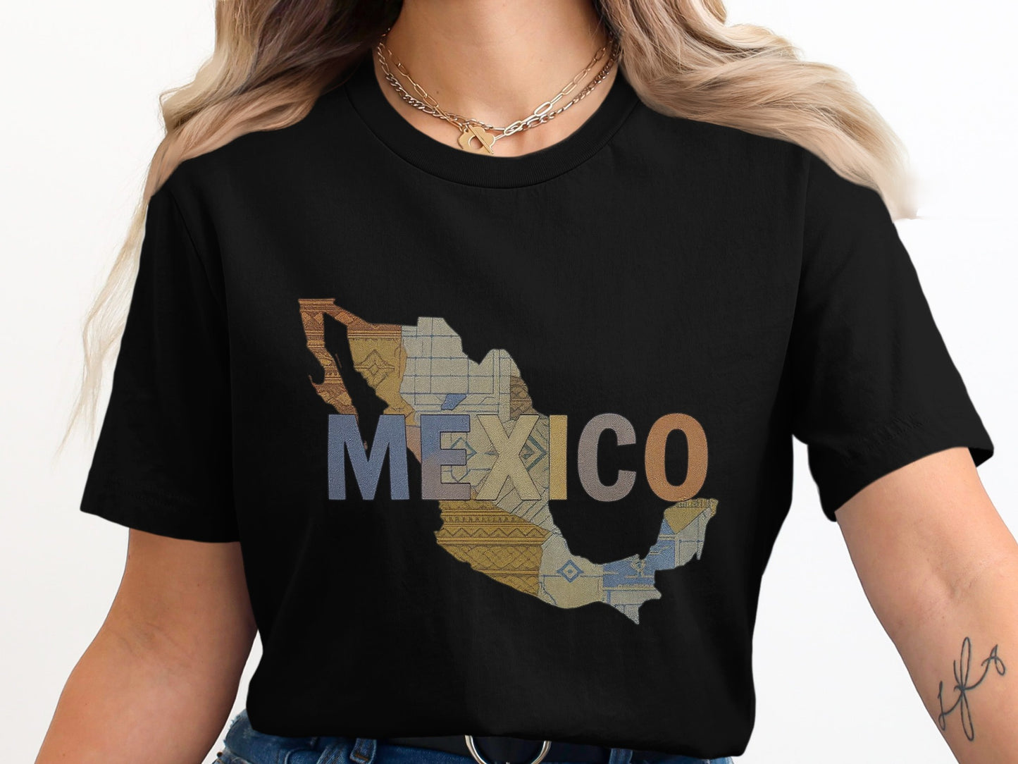 Stylish Mexico Map Print Casual Wear T-shirt Product