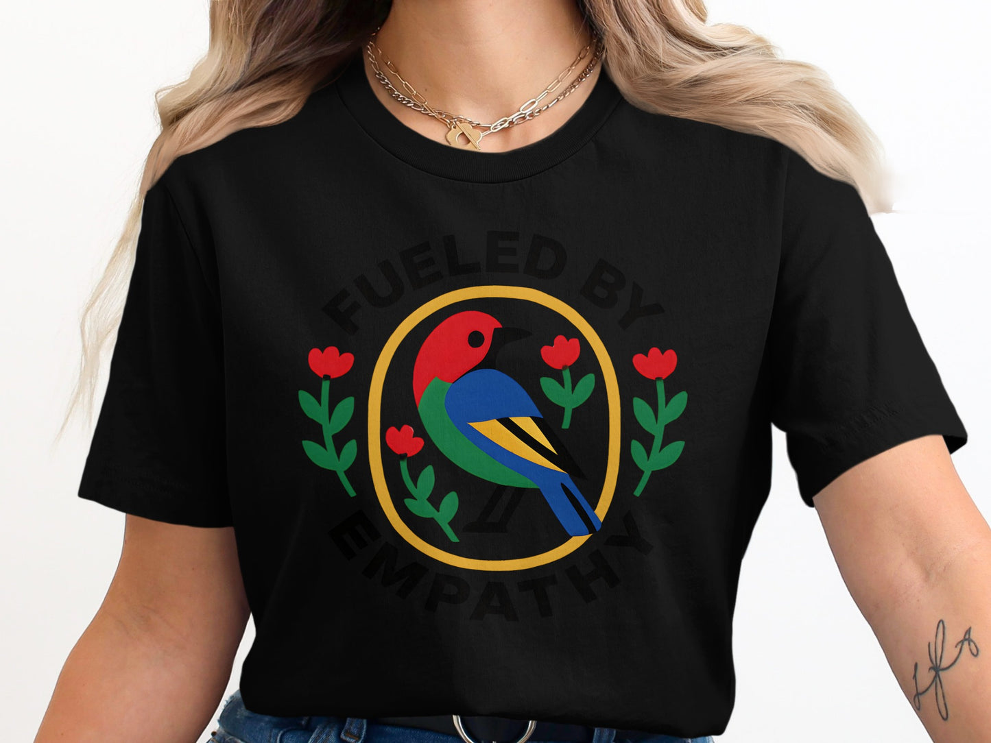 Fueled by Empathy Colorful Bird Tee Shirt product type