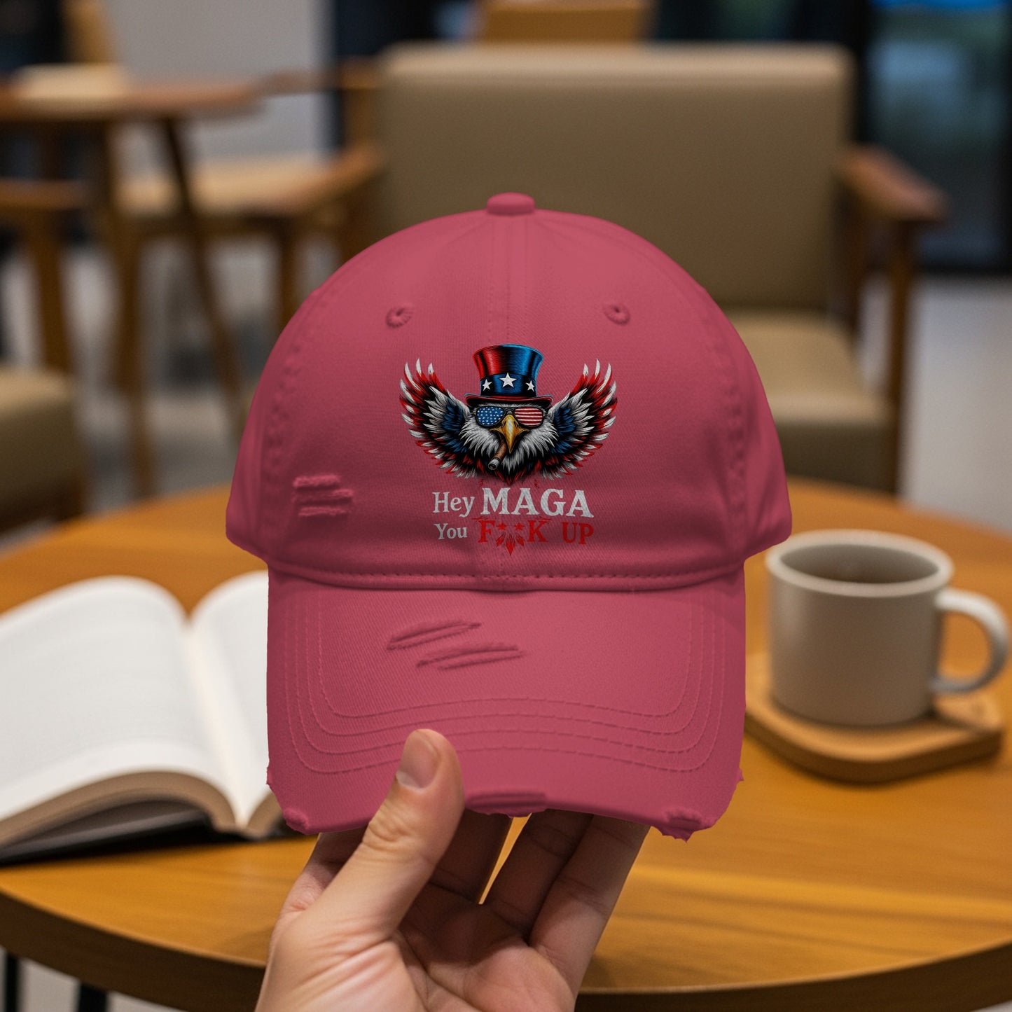Hey MAGA You Fuck Up Embroidered Hat product