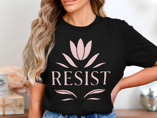 Resist Flower Design Graphic Tee product