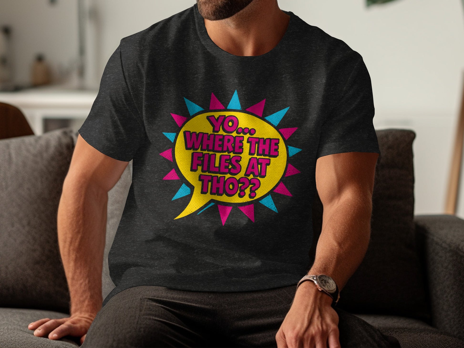 Funny Yo Where The Files At Tho Statement T-Shirt Product
