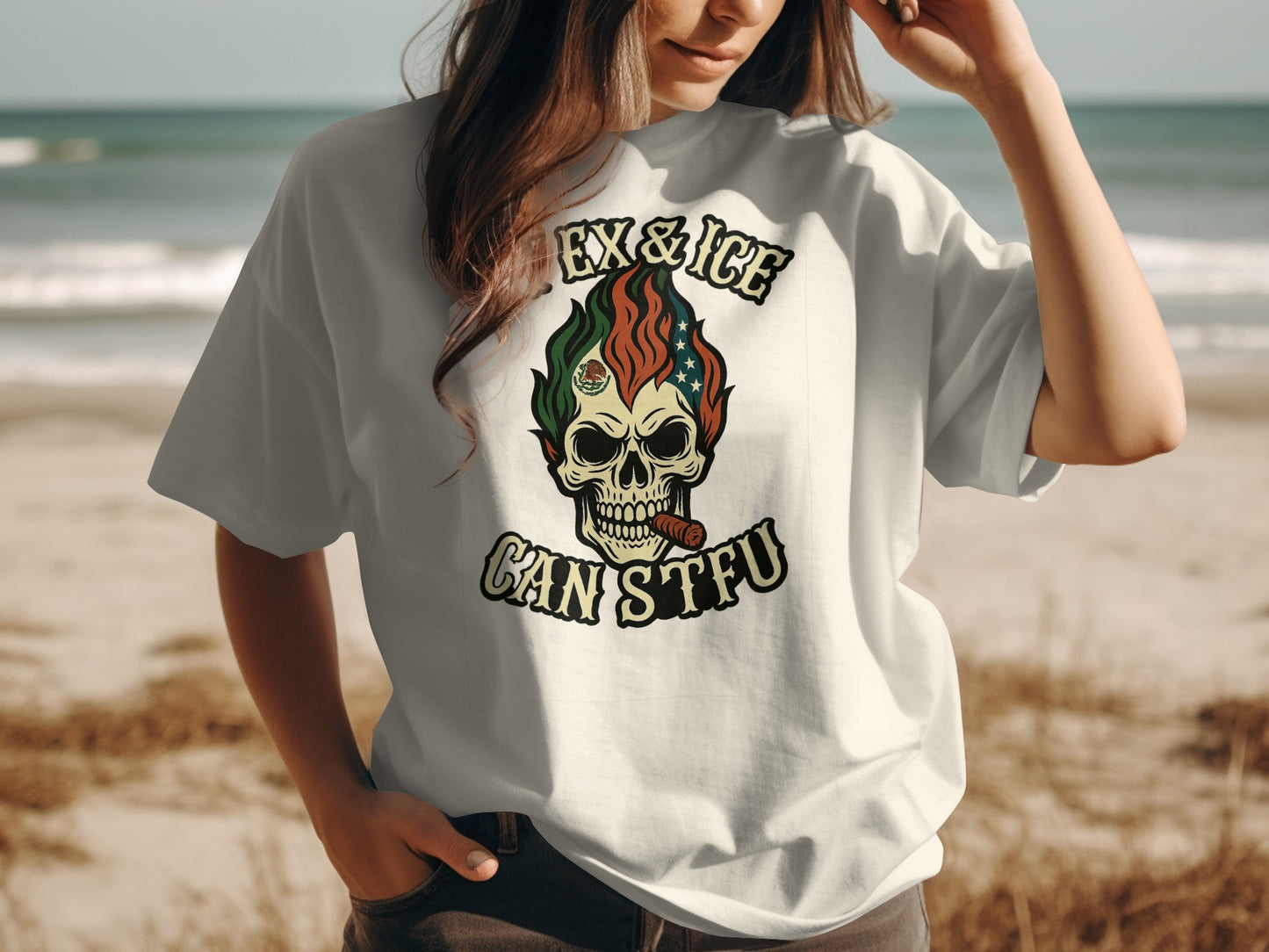 Ex & Ice Can STF U Skull Graphic T-Shirt product