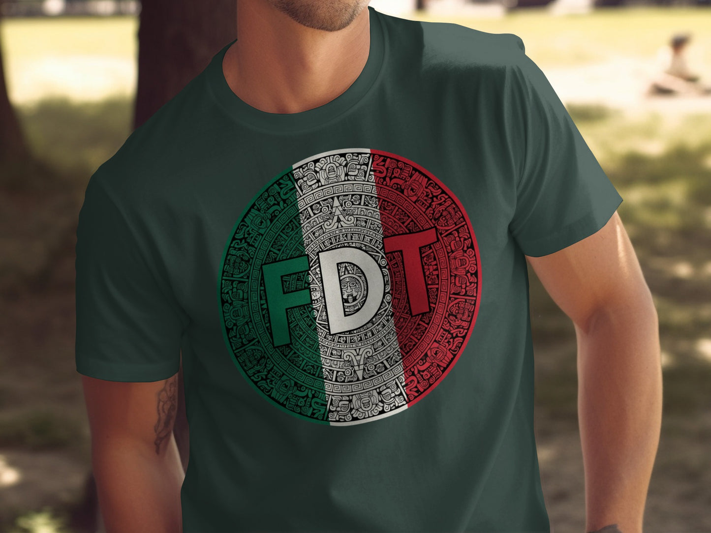 Colorful Aztec Calendar FDT Print T-shirt product