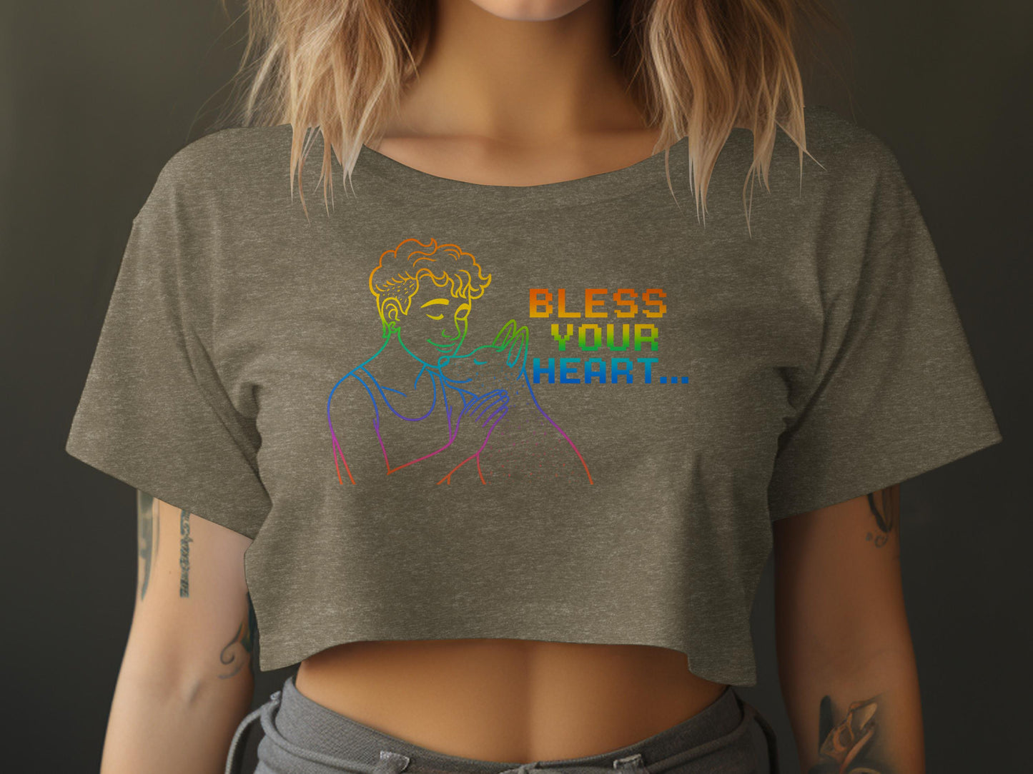 Bless Your Heart Graphic Crop Top Shirt product type