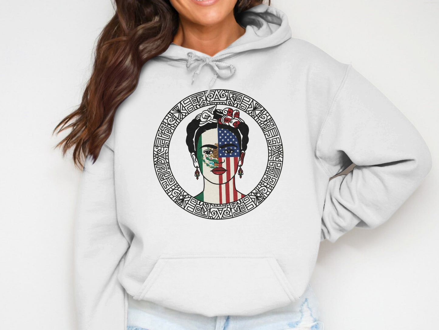 Unique Unisex Hoodie with Artistic American Flag product type