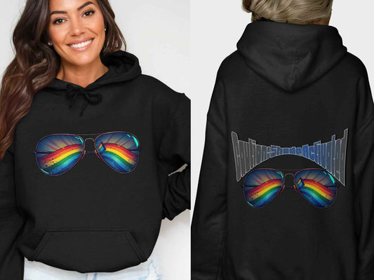 Pride Shirt Featuring Stylish Rainbow Sunglasses Design