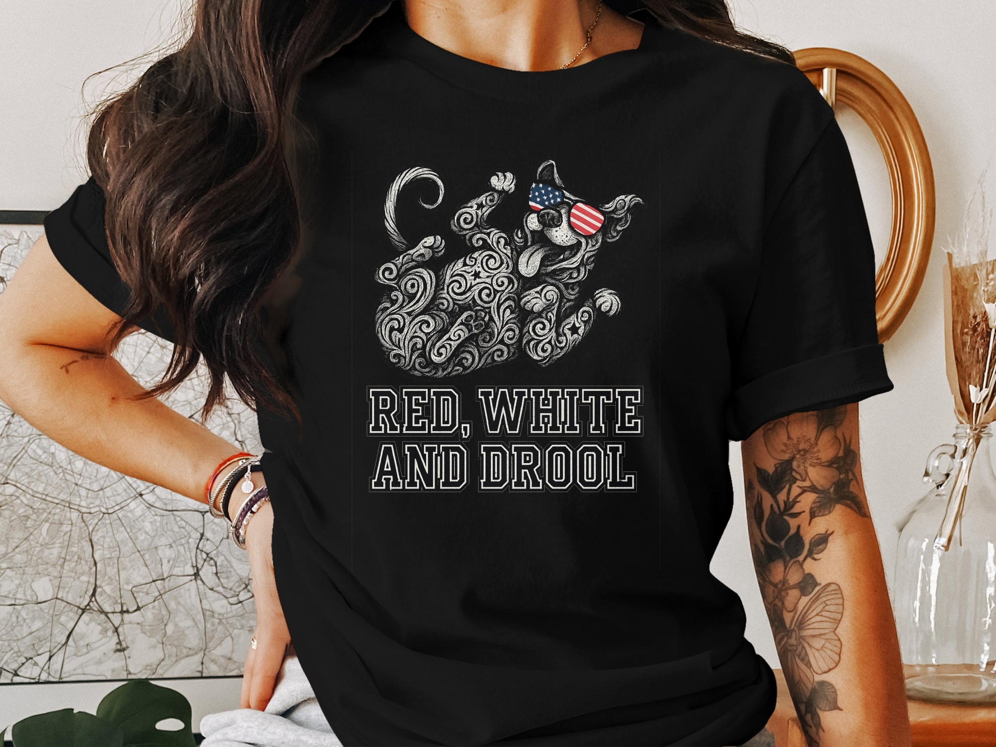 Red White and Drool Dog Lover T-shirt product type