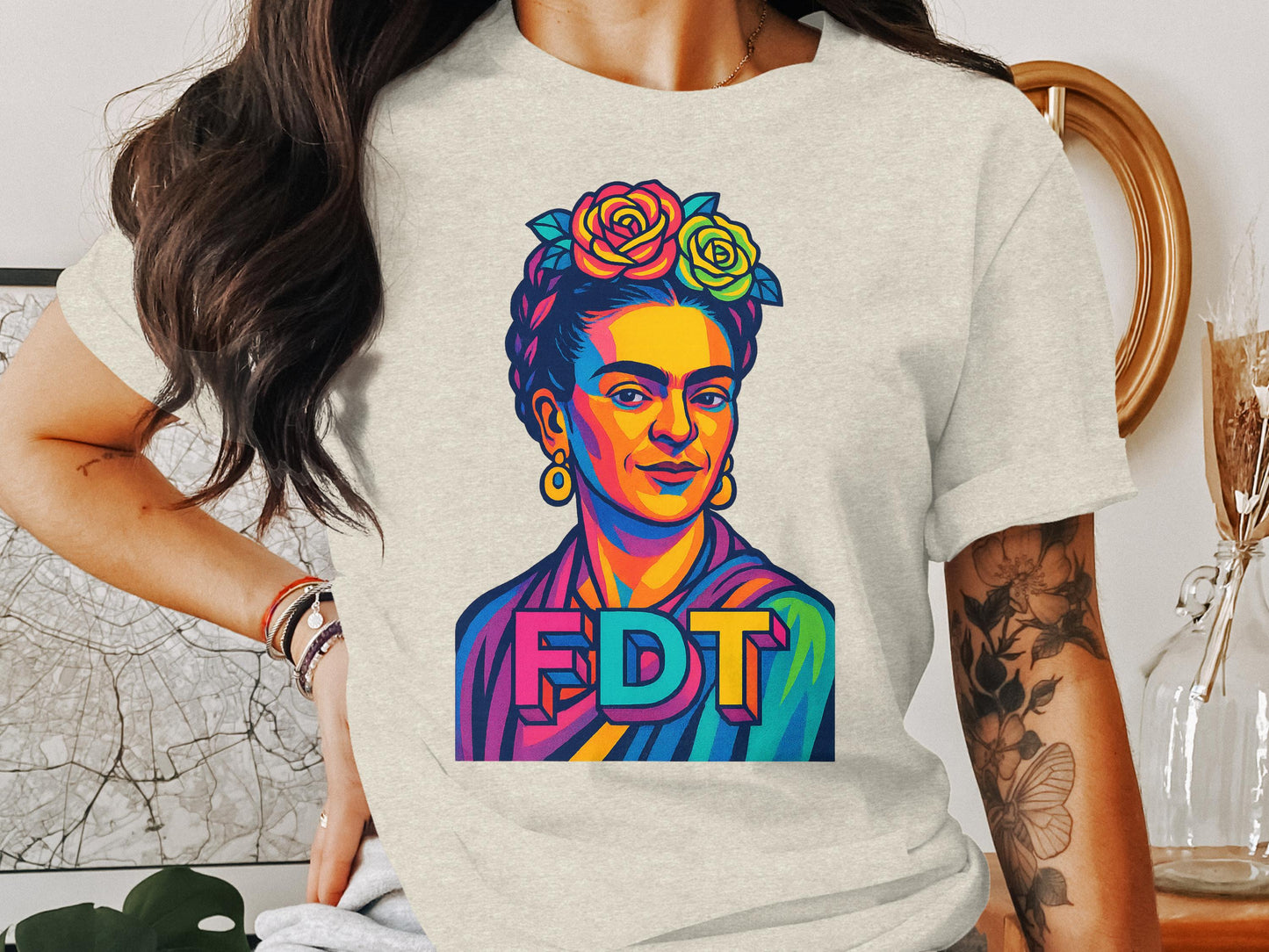 Colorful Artistic Graphic Frida T-shirt product type