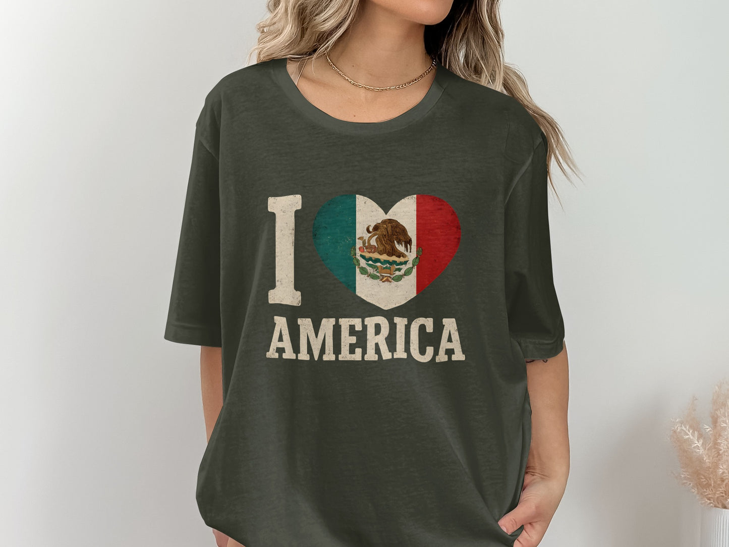 Mexican Flag Heart Love America T-shirt product
