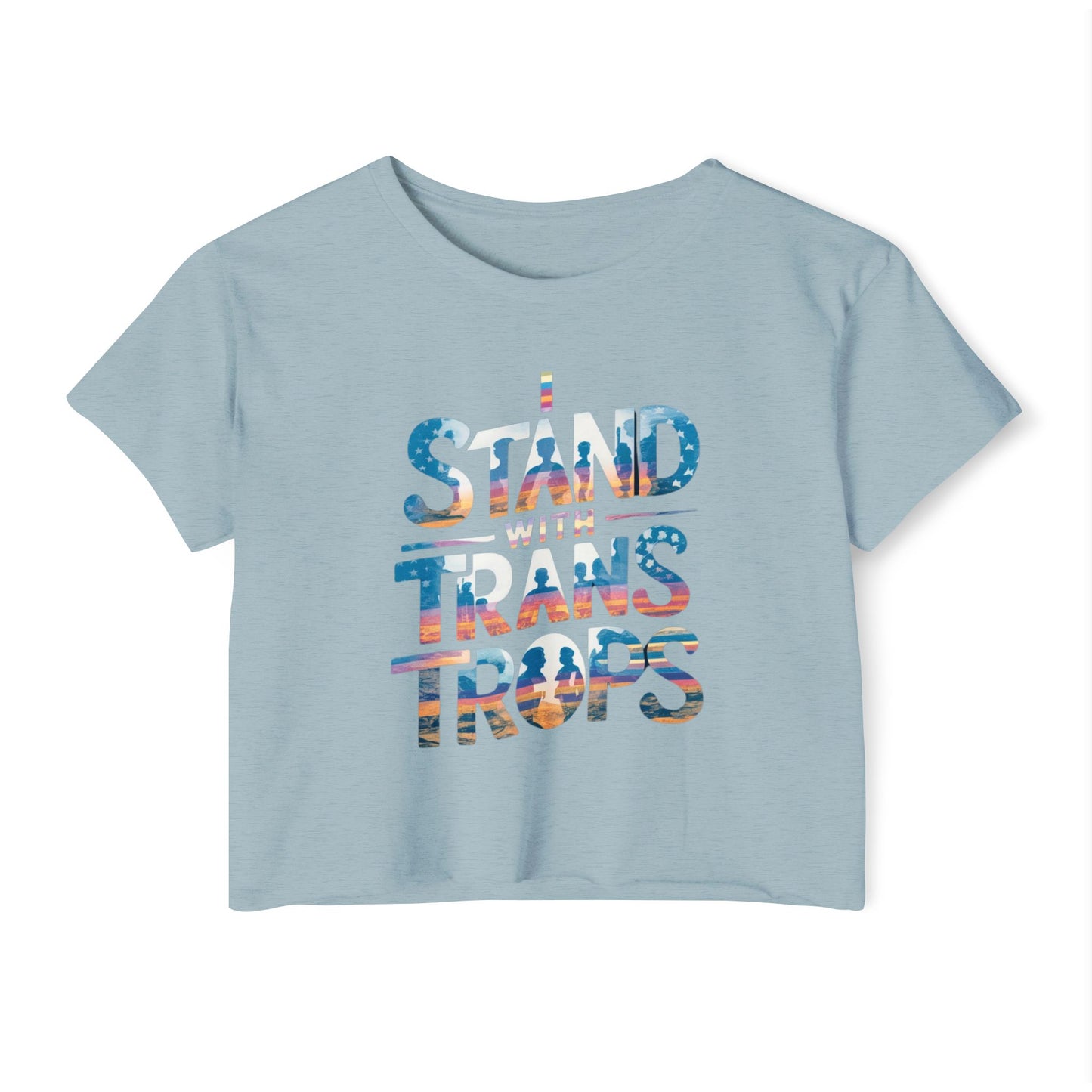 Pride corp top Festival Crop Top - Stand With Trans Troops