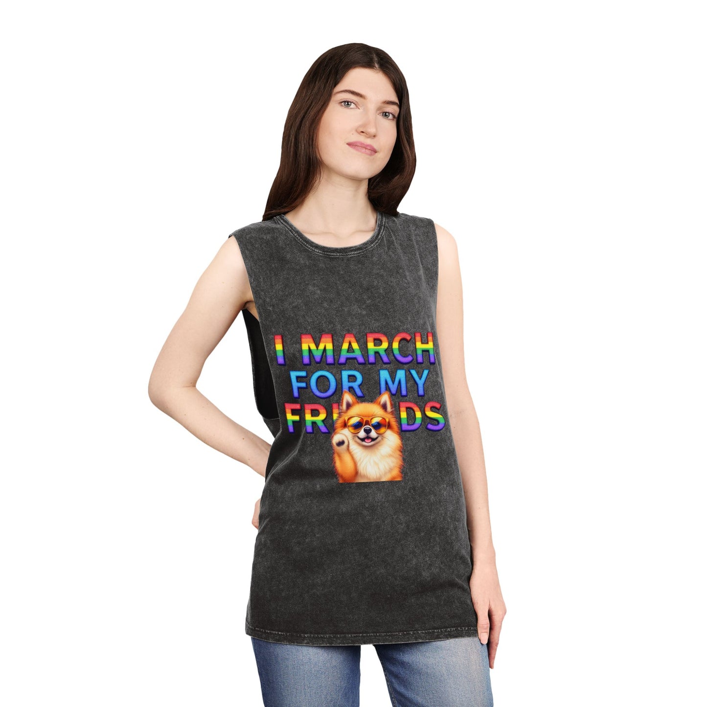 Pride Graphic Tank Top - I March for My Friends