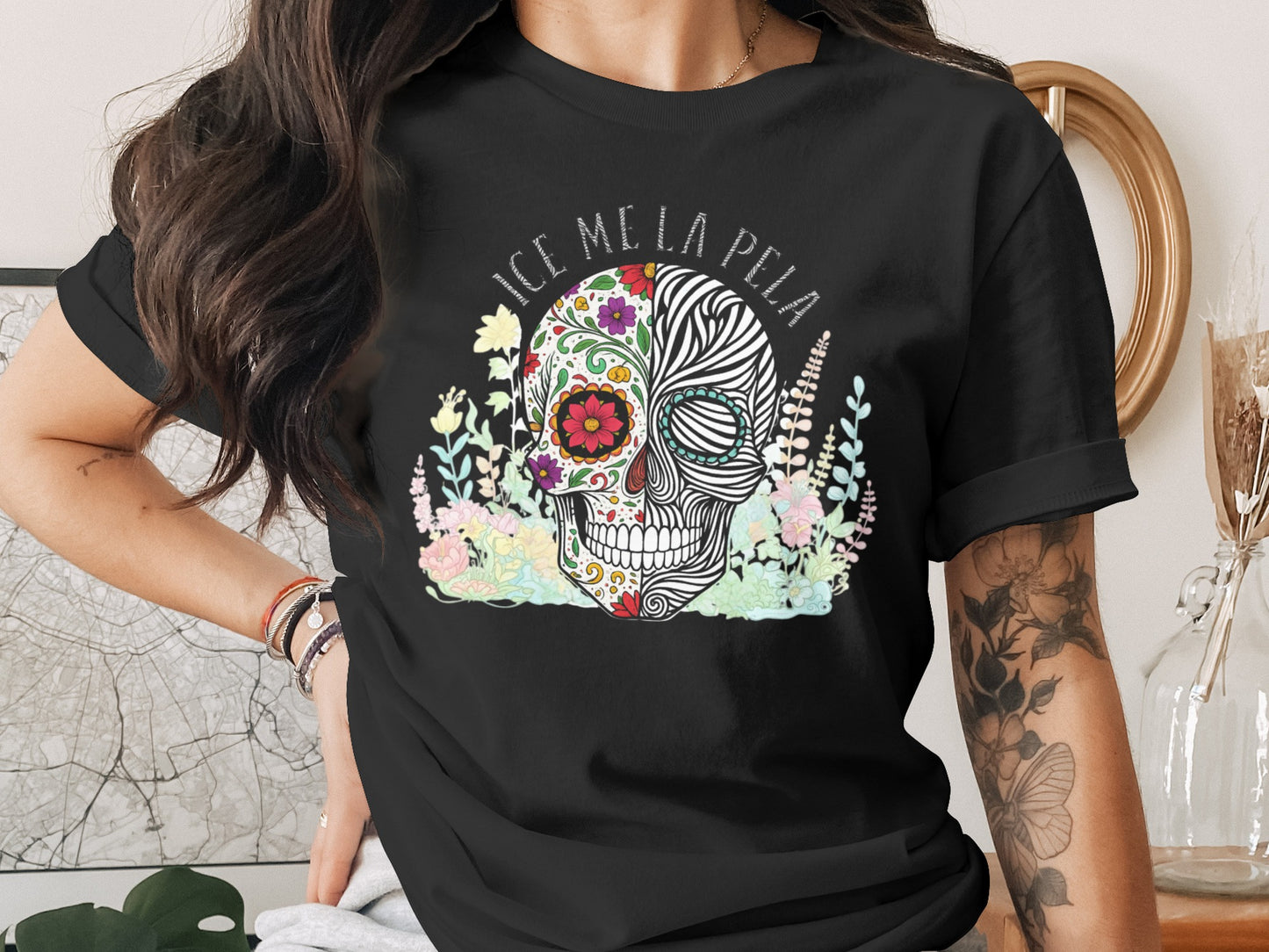 Colorful Sugar Skull Ice Mela Pela T-shirt product
