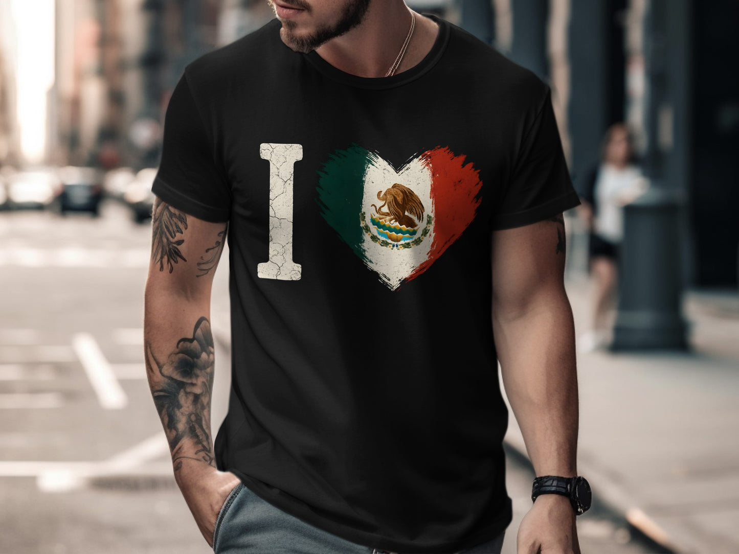 I Love Mexico Heart Design T-shirt product type