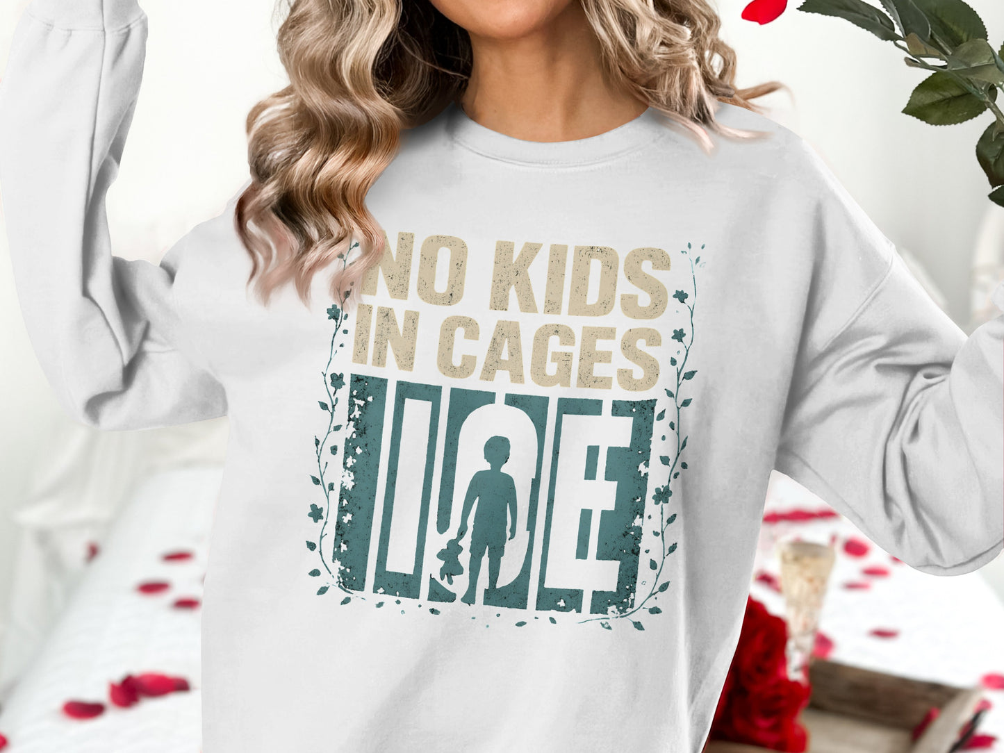 No Kids In Cages Statement Graphic Sweatshirt product type