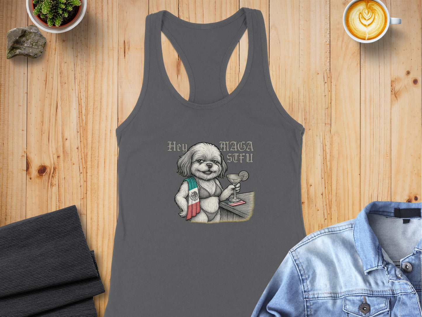 Hey Maga Stuff Illustrated Dog Graphics Tank Top product