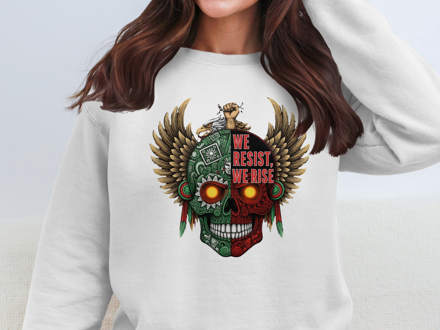 We Resist We Rise Skull Wings Graphic Print product type