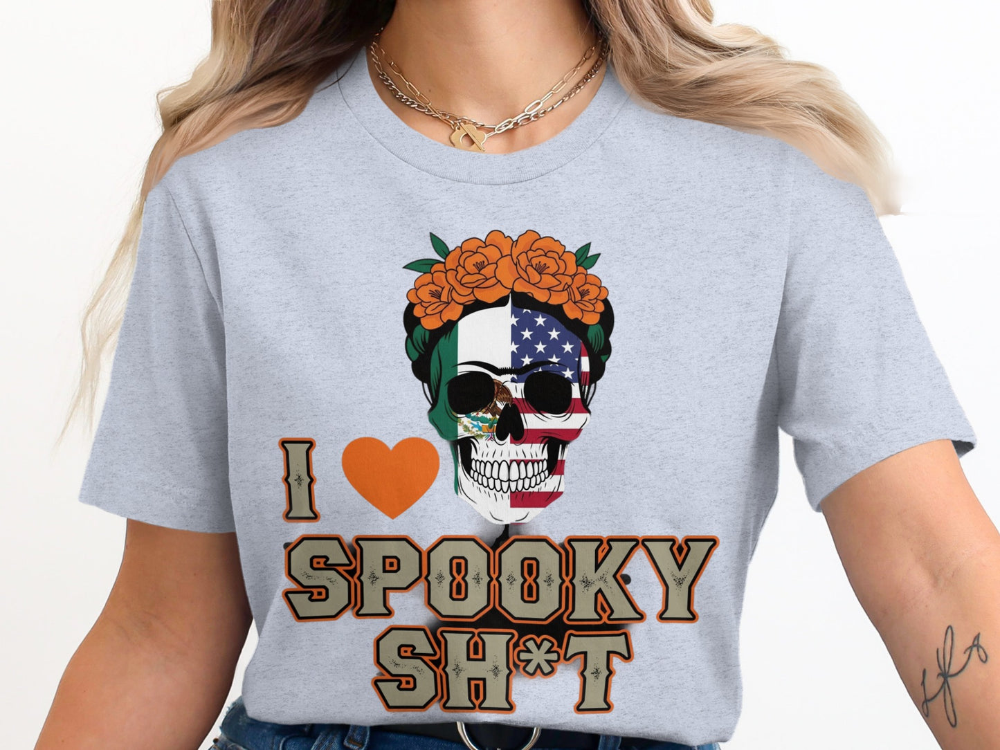 I Love Spooky Sh*t Skull Halloween T-Shirt product