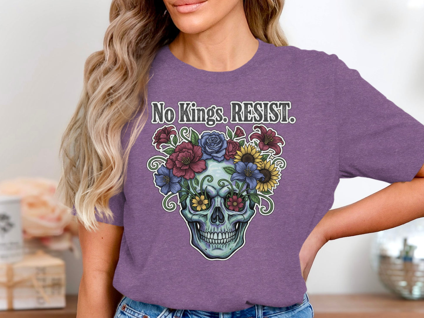 No Kings RESIST Skull Graphic Tee product type
