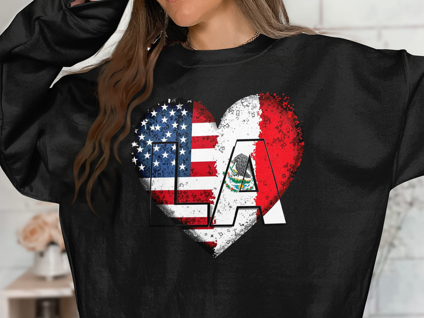 Patriotic Heart Design LA Graphic Sweatshirt product type