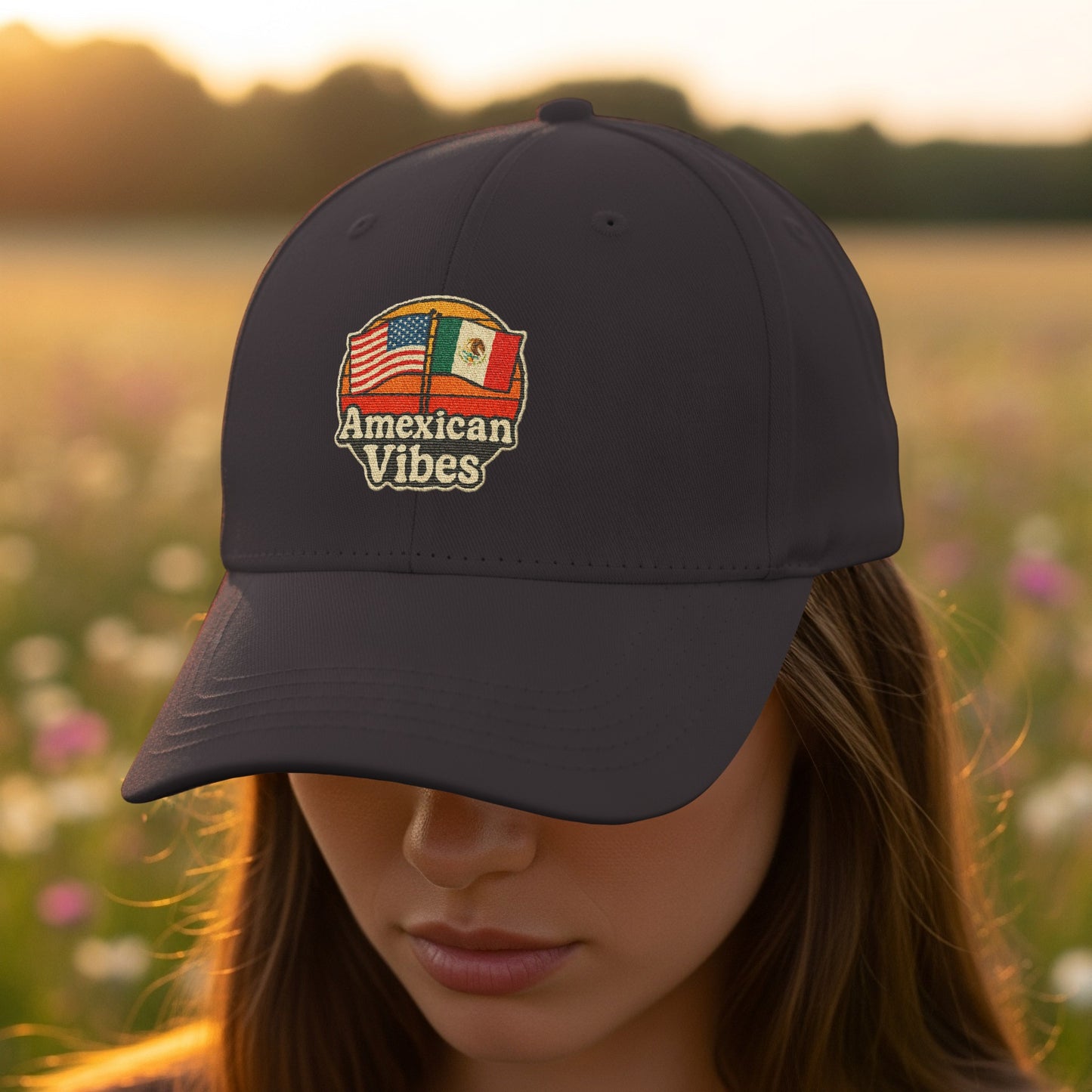 American Vibes Flag Embroidered Pattern Cap product