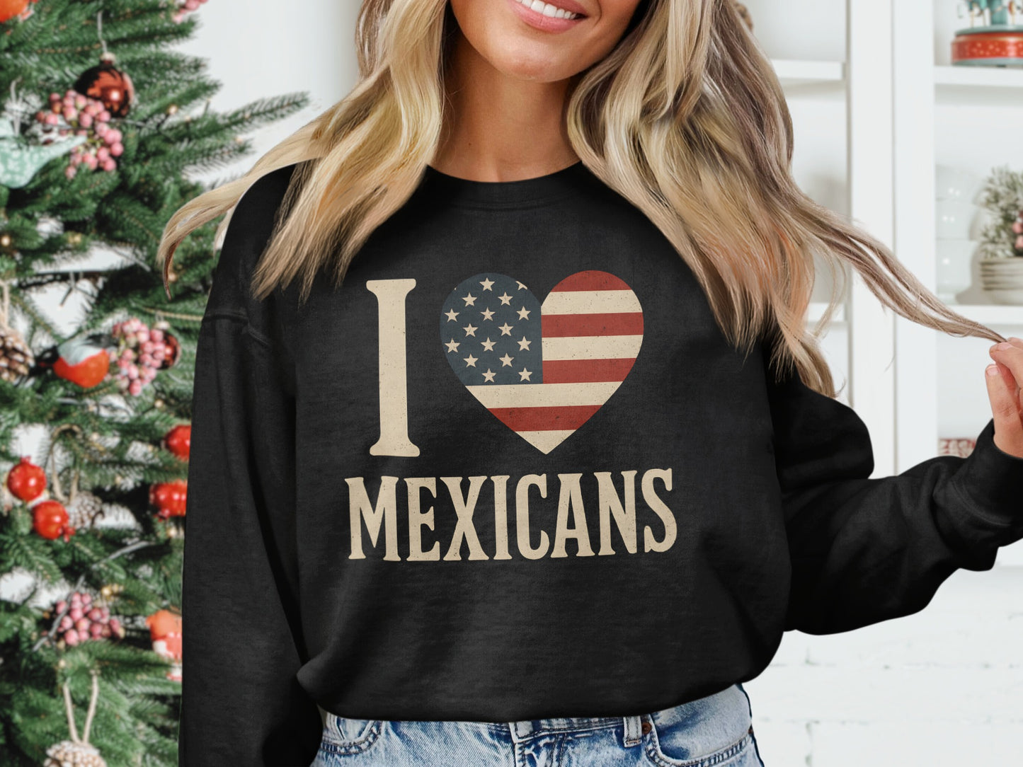 I Love Mexicans American Heart Graphic Sweatshirt product
