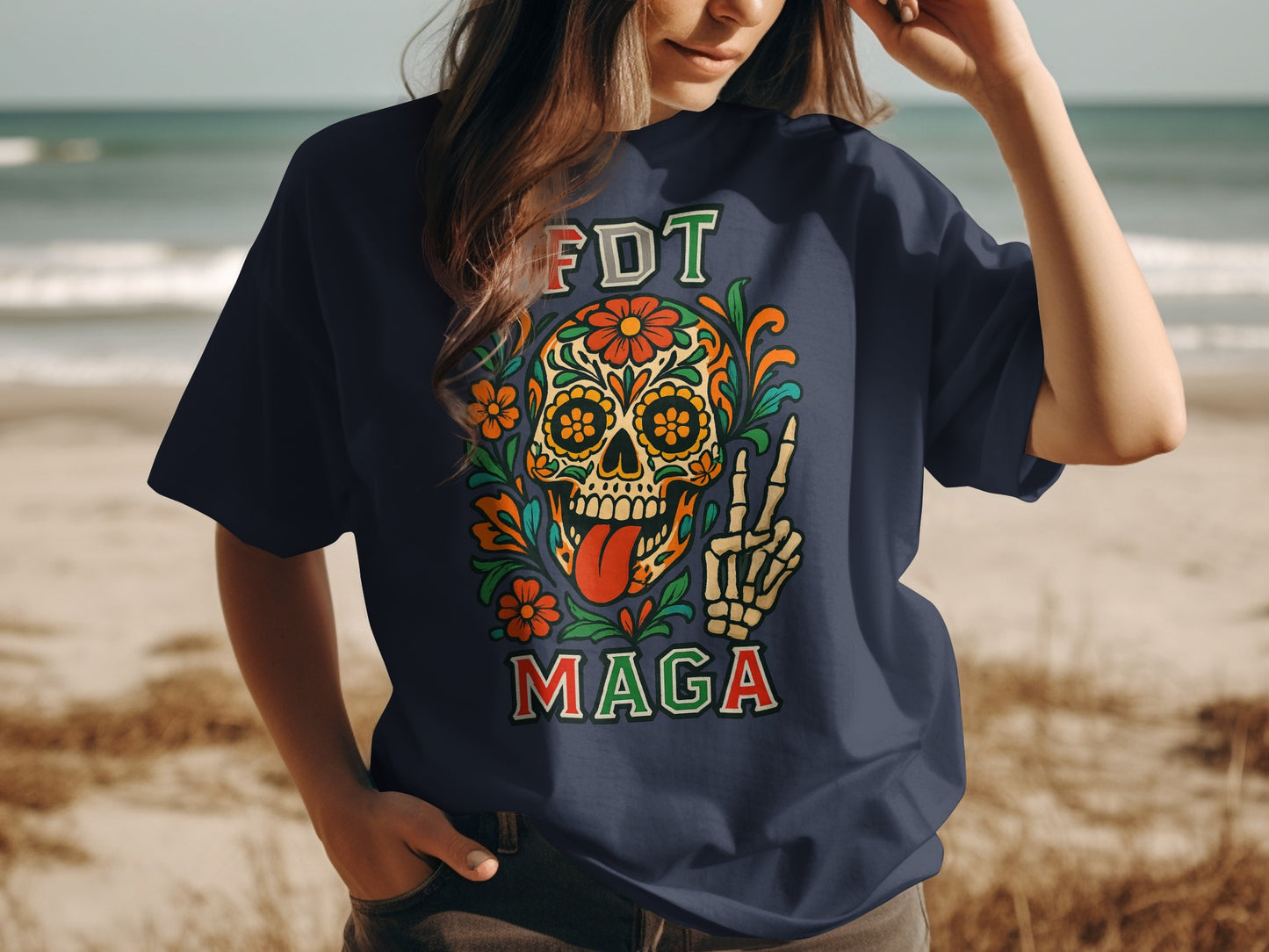 FDT MAGA Skull Graphic Tee Artistic Casual product