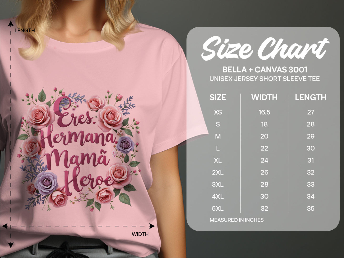Eres Hermana Mamá Heroe Floral Unisex Jersey Short Sleeve Tee product type