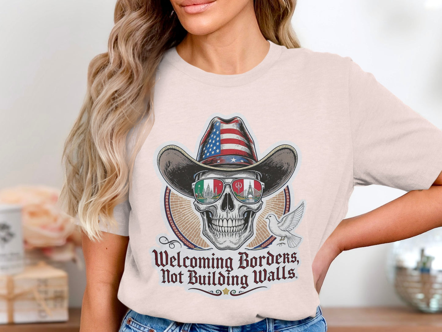Welcoming Borders Not Building Walls Graphic Tee product type