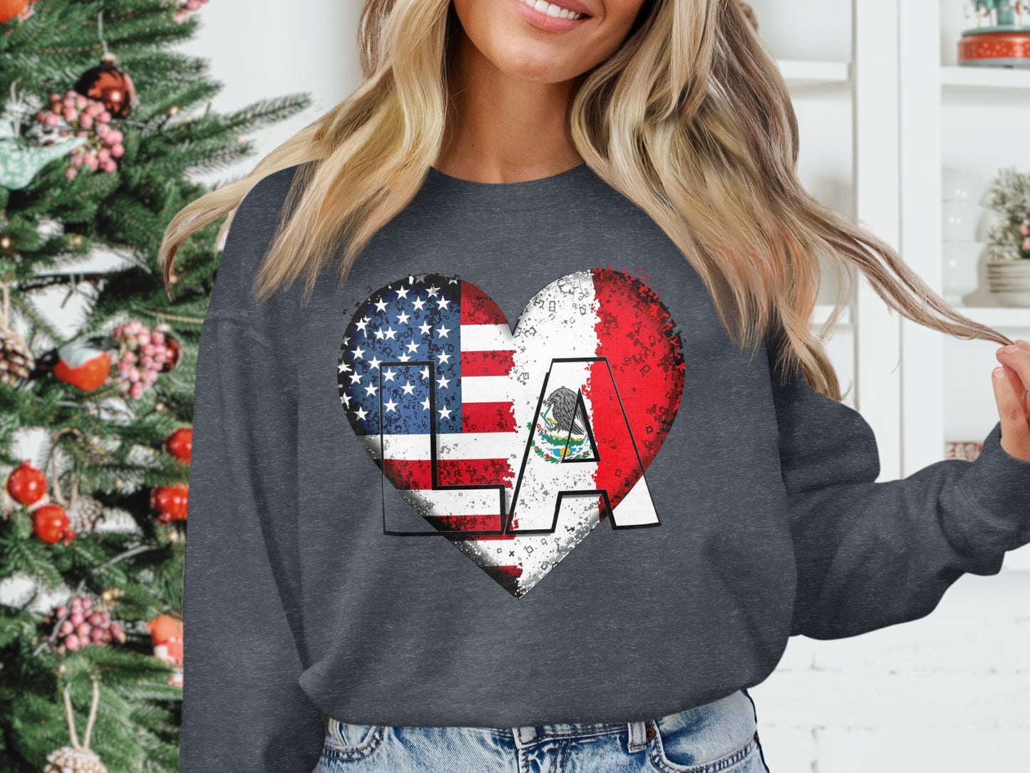 Heart LA Flag Graphic Design Sweatshirt product type