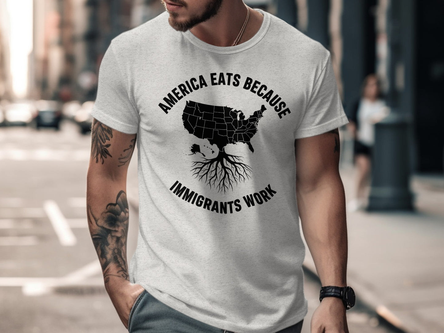 America Eats Because Immigrants Work T-shirt product