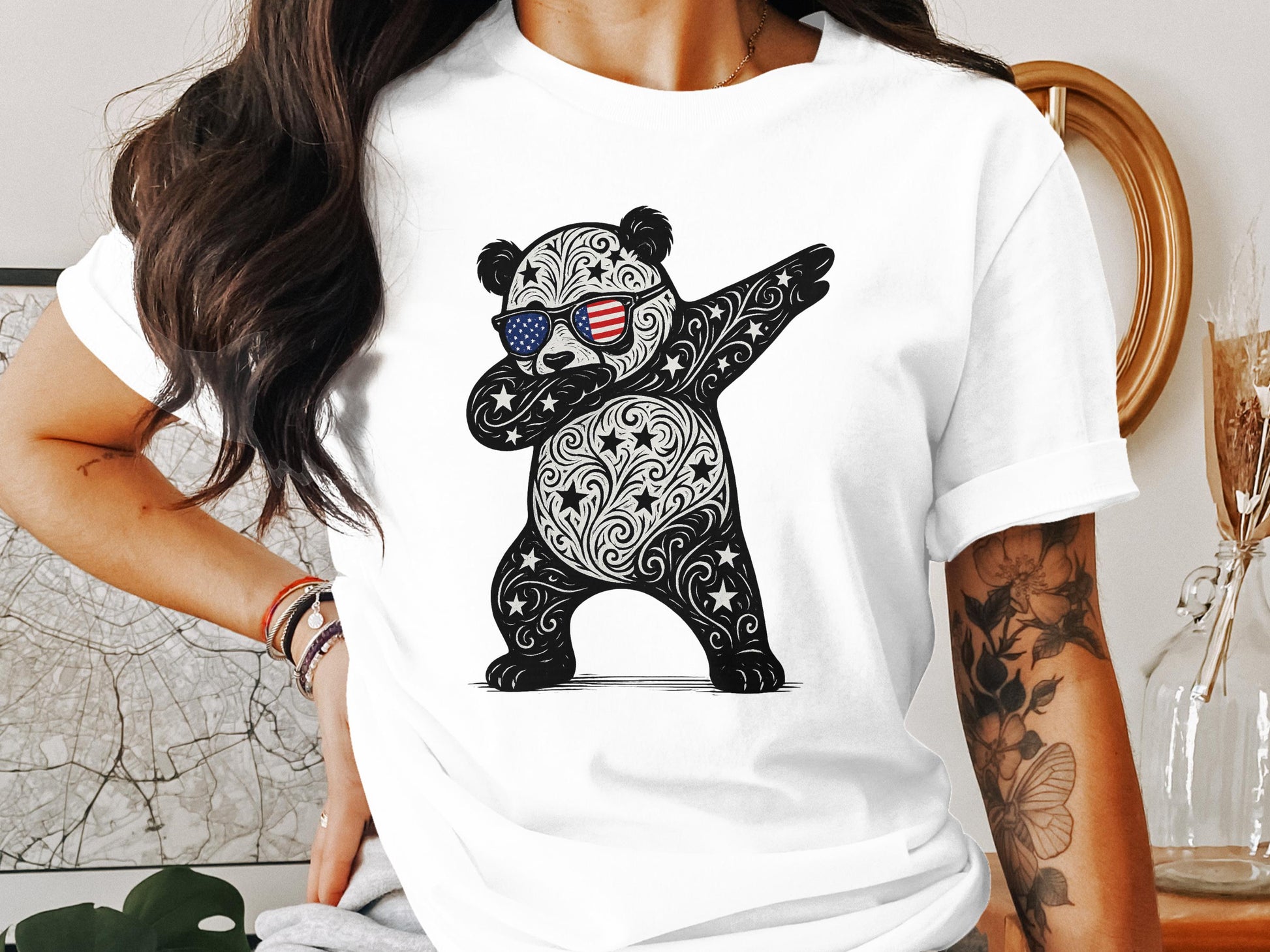 Trendy Panda Dabbing Shirt with Cool Sunglasses product type