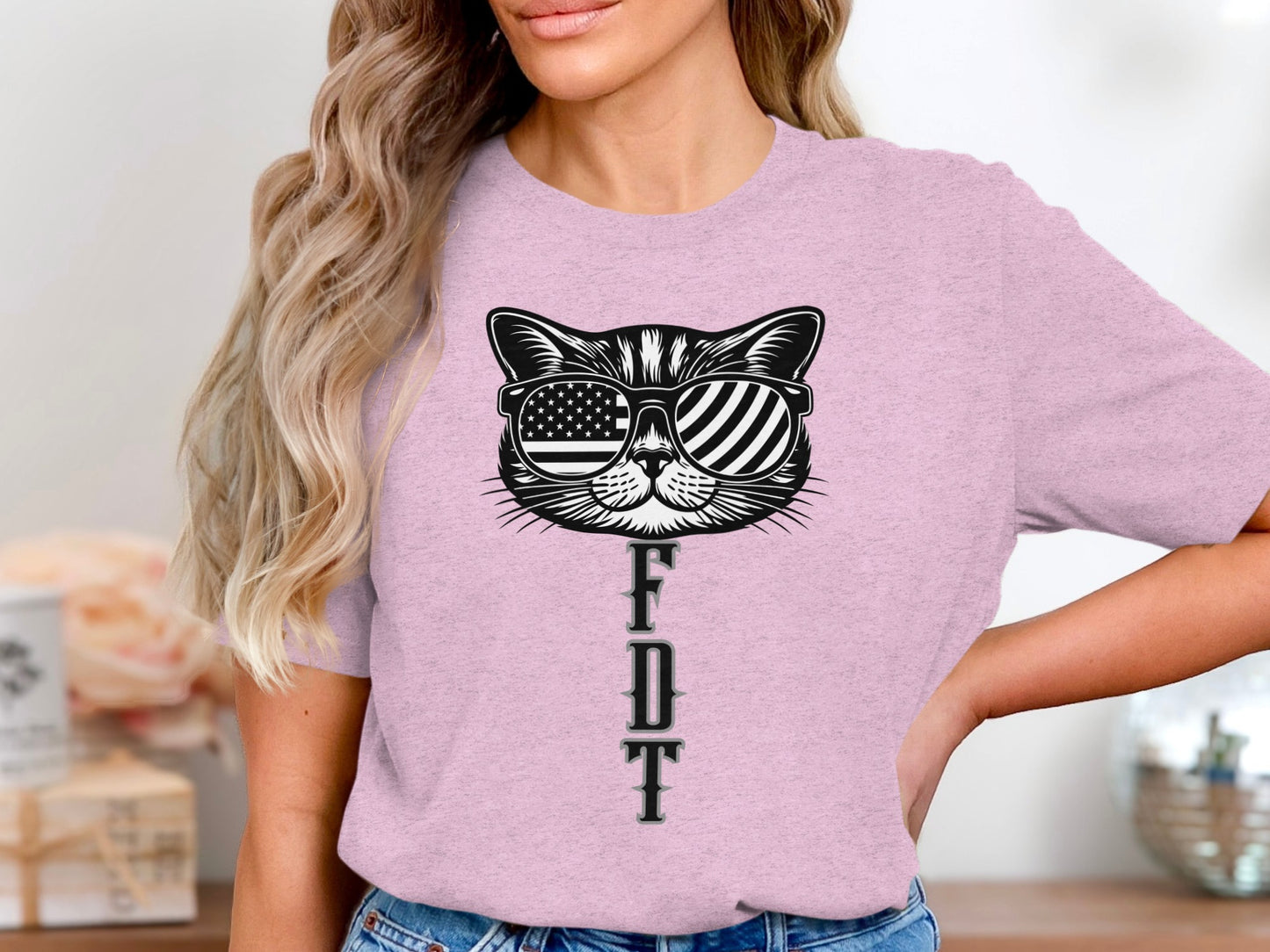 Cat Wearing Sunglasses Graphic FDT T-Shirt product type