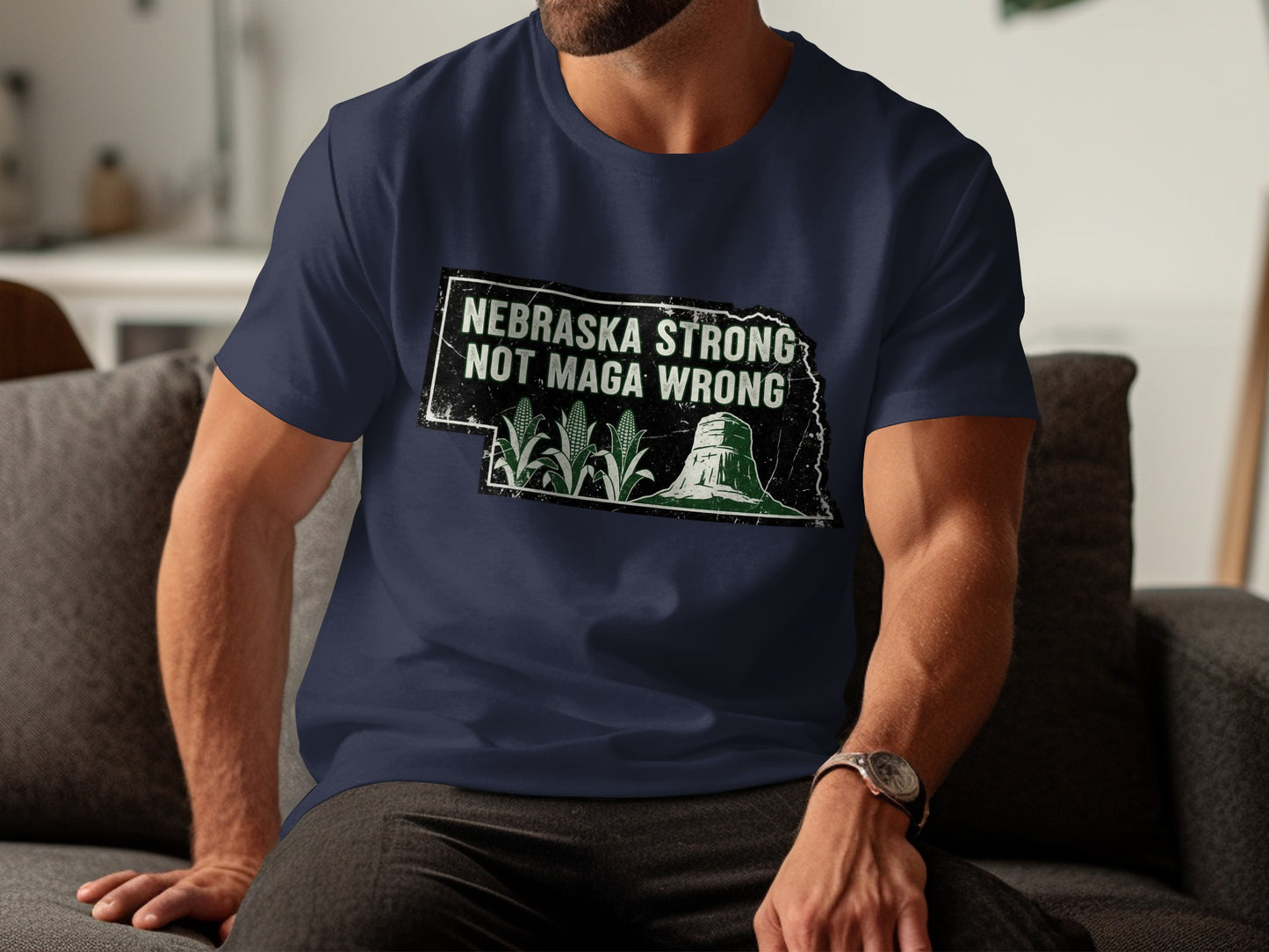 Nebraska Strong Not MGA Wrong Graphic T-Shirt product type