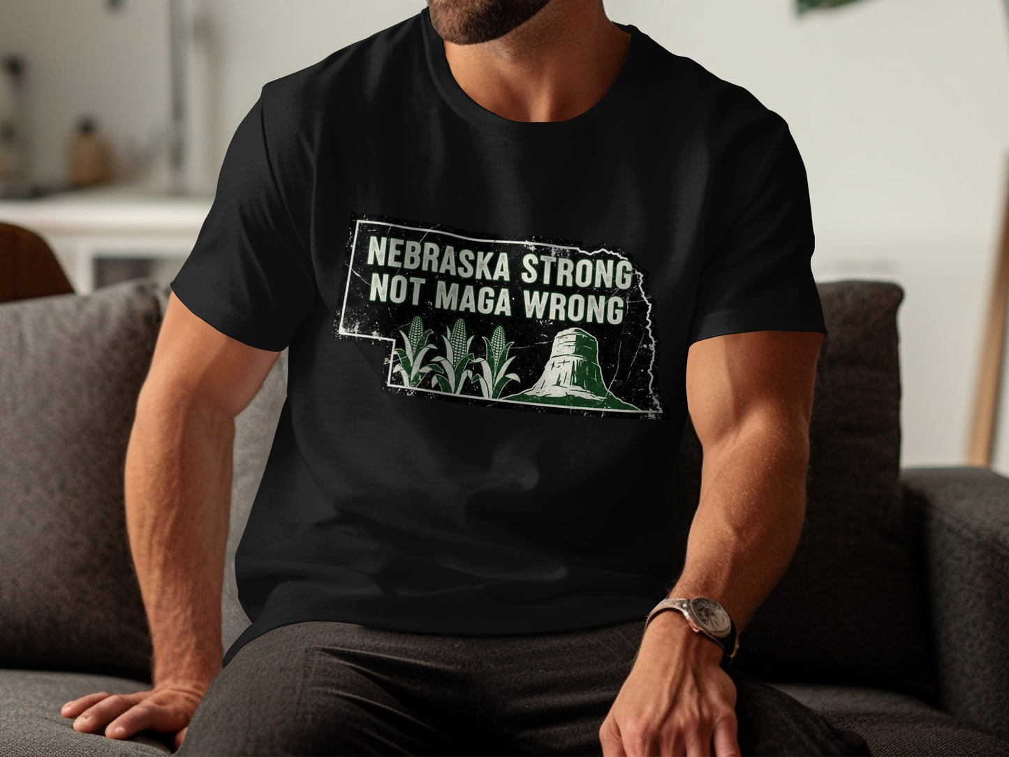 Nebraska Strong Not MAGA Wrong Graphic T-shirt product