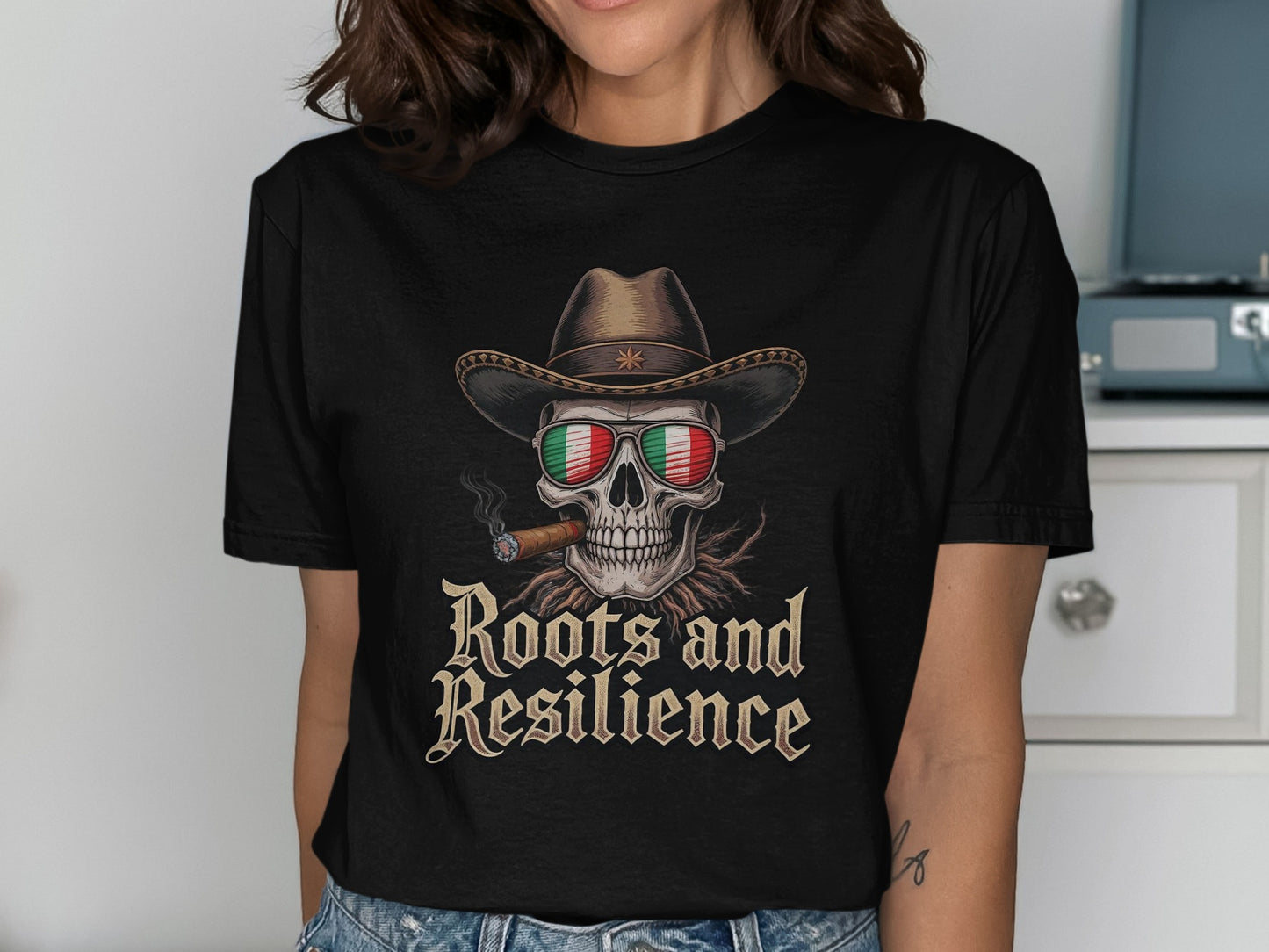 Roots and Resilience Skull Cowboy Tee product