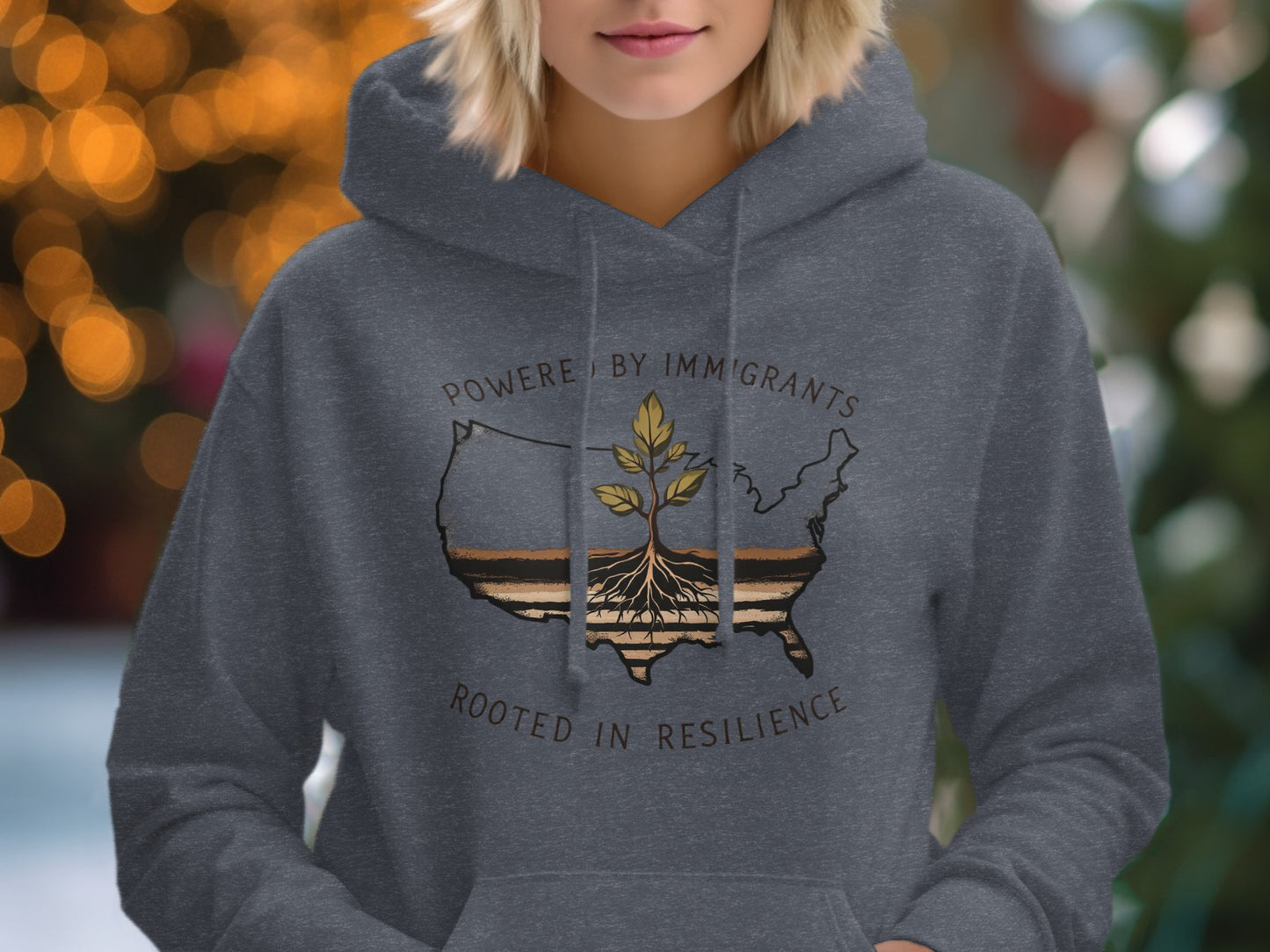 Powered by Immigrants Rooted in Resilience hoodie product type
