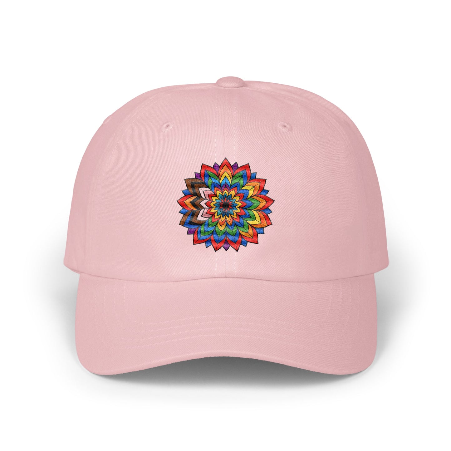 Vibrant Mandala Design on Light Pink Cap product type