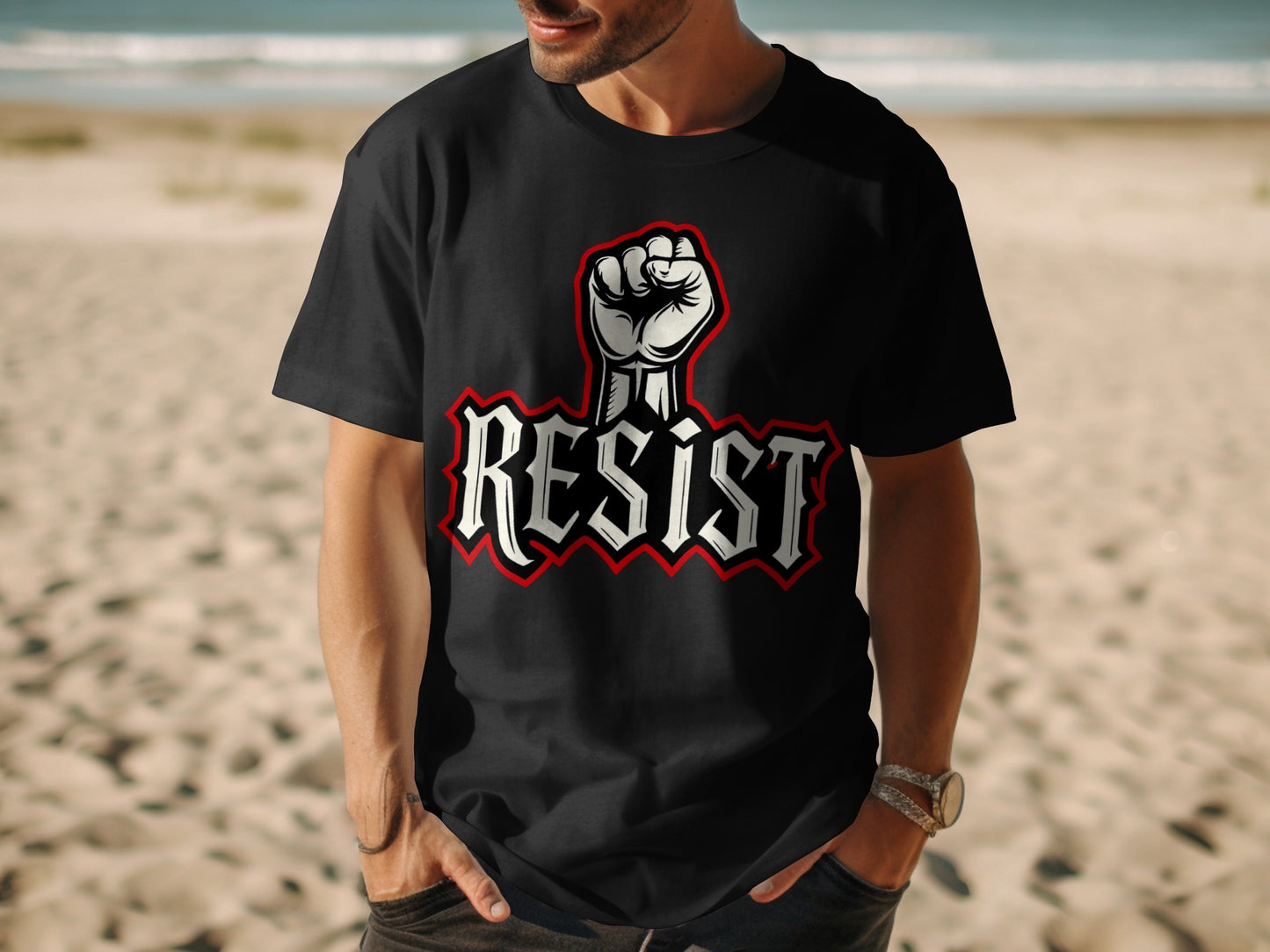 Resist Fist Graphic Black T-shirt product