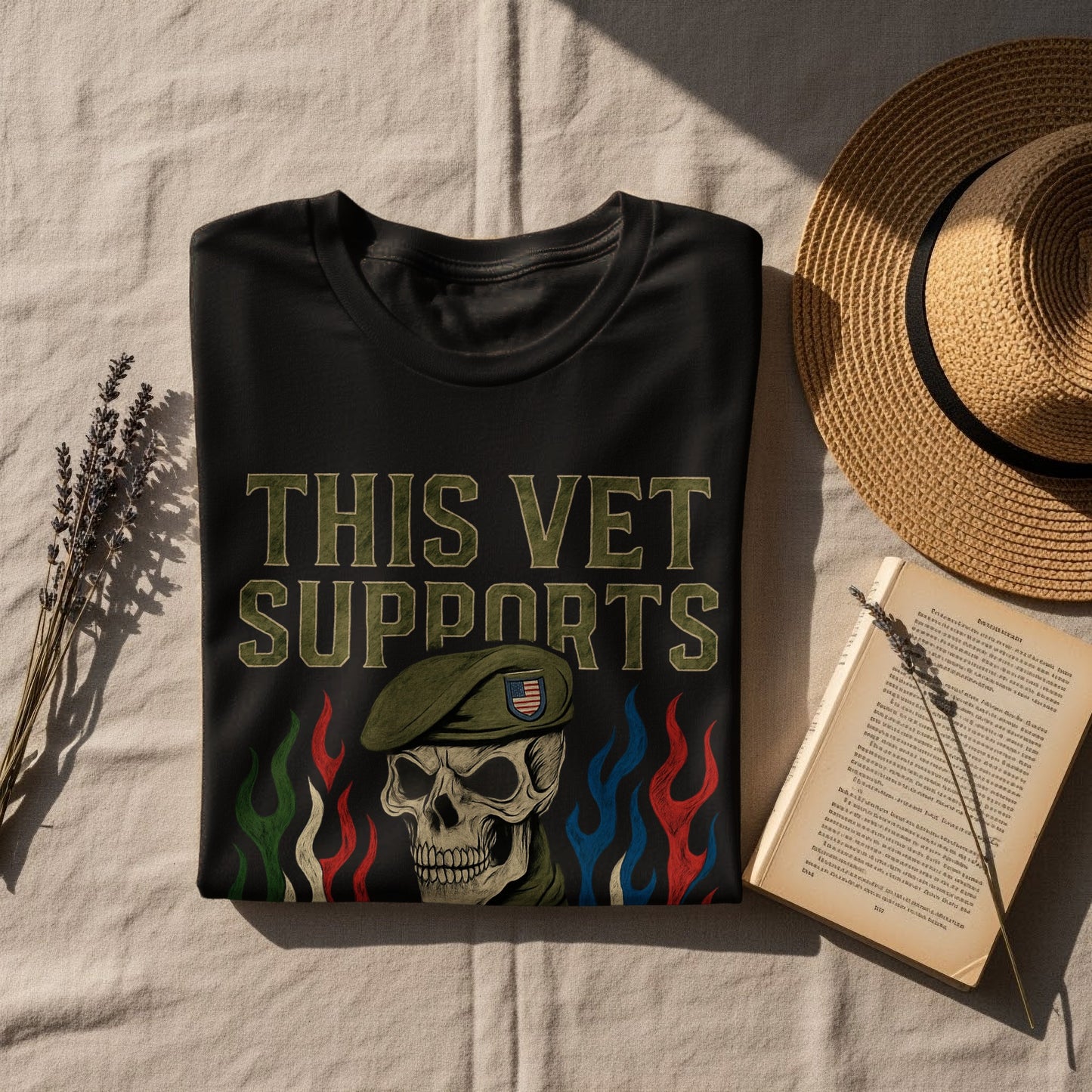 This Vet Supports Skull Graphic T-Shirt product