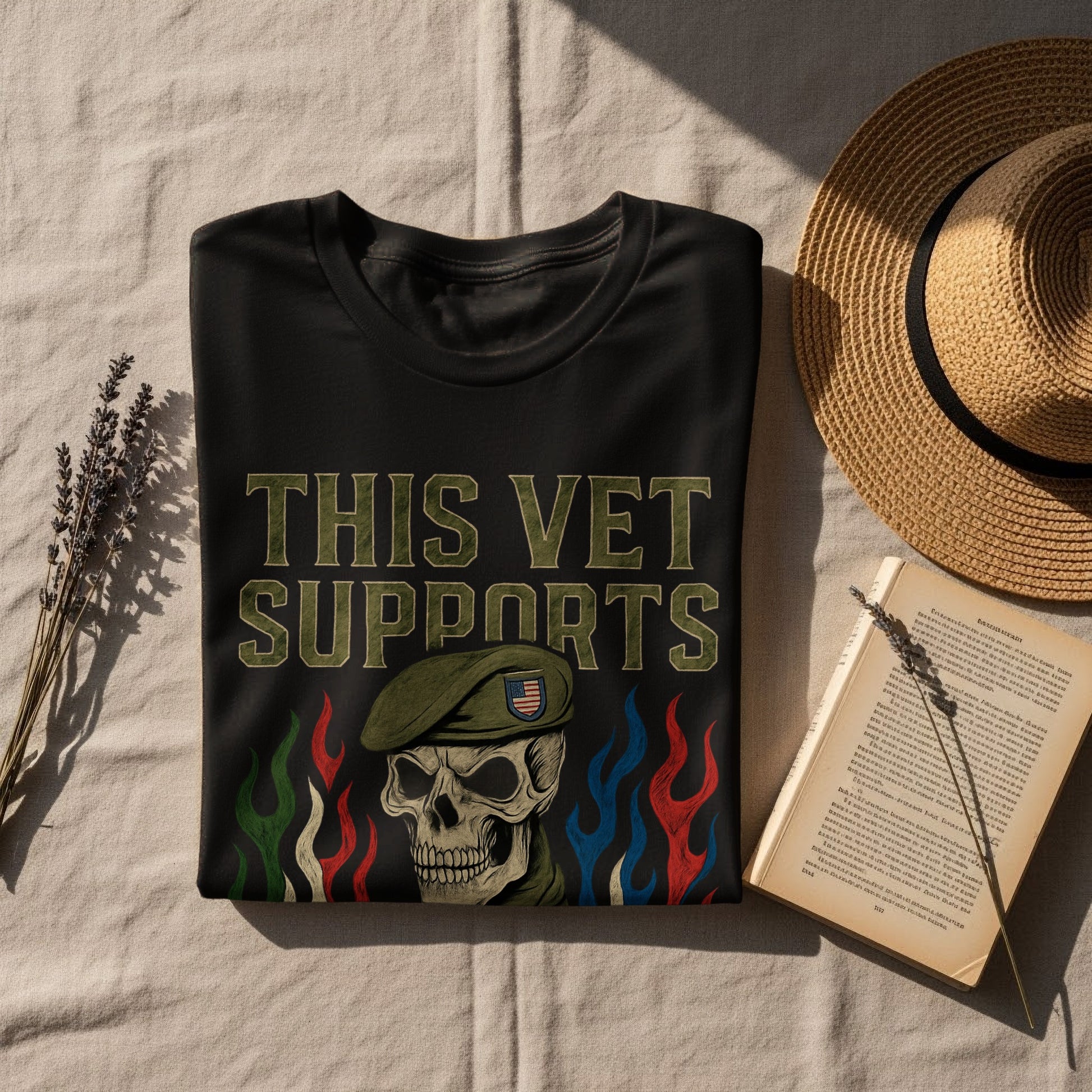 This Vet Supports Skull Graphic T-Shirt product