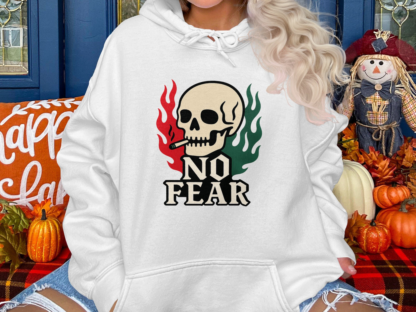 No Fear Skull with Flames Graphic Hoodie product